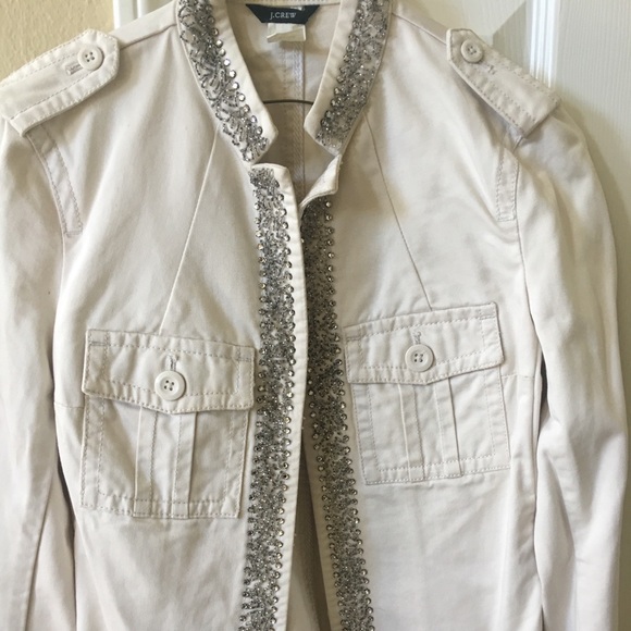 Crystal beaded military jacket J.Crew - Picture 2 of 7